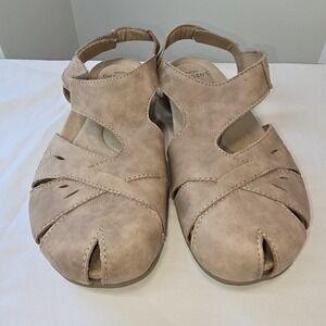Earth Origins Options Sandals Comfort Slingback Taupe Cutout Casual‎ Shoes